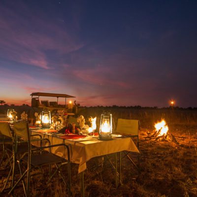 Kwando Lagoon bush dinner