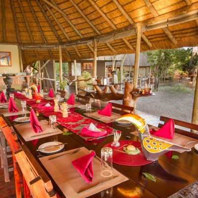 Kwando Lagoon dining area