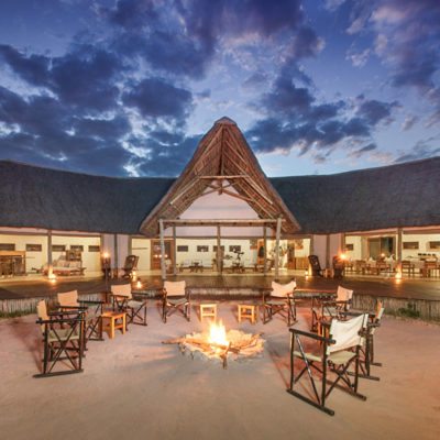 Kwando Nxai Pan evening camp fire 3
