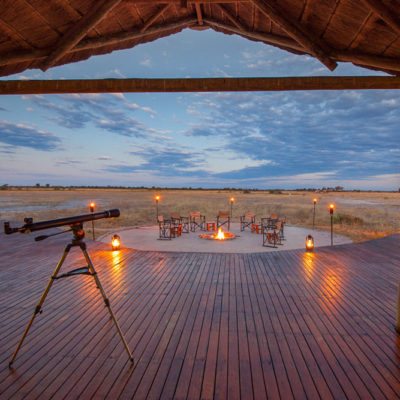 Kwando Nxai Pan evening camp fire