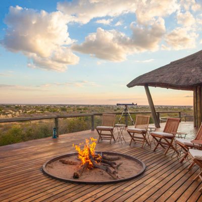 Kwando Tau Pan camp fire and view 2