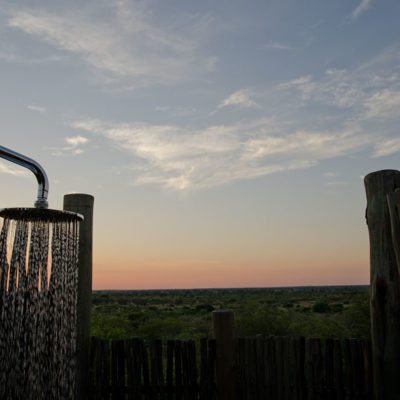 Kwando Tau Pan outdoor shower view