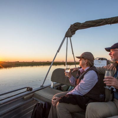 sunset on boat