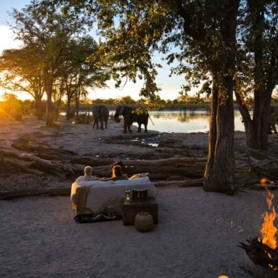 7Hyena Pan - Accommodation - Watching the ellies at sunset