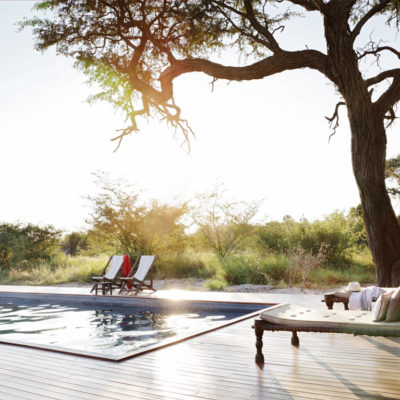 23Camp Kalahari - Swimming pool at sunrise
